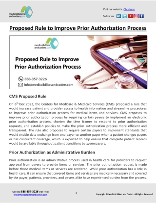 Proposed Rule to Improve Prior Authorization Process