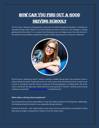 How can you find out a good driving school