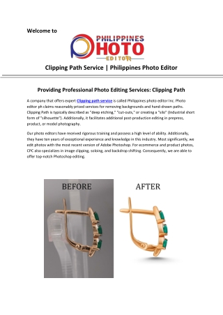 Best Clipping path service from Philippines Photo Editor