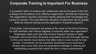 Corporate Training Is Important For Business