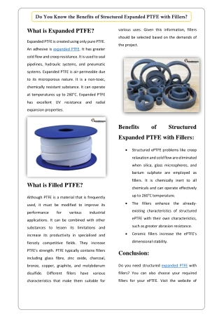Do You Know the Benefits of Structured Expanded PTFE with Fillers