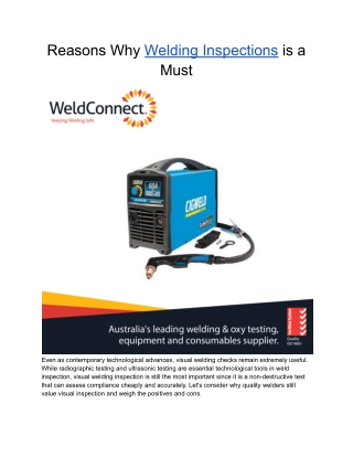 Reasons Why Welding Inspection is a Must