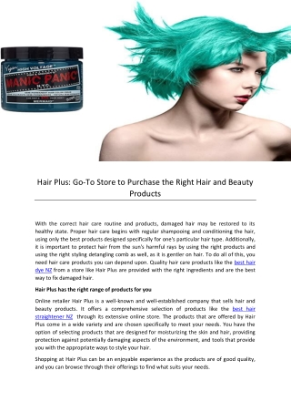 Hair Plus Go-To Store to Purchase the Right Hair and Beauty Products