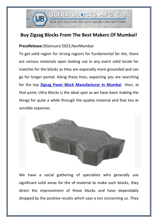 Buy Zigzag Blocks From The Best Makers Of Mumbai