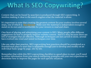 What Is SEO Copywriting