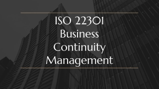 ISO 22301 Business Continuity Management