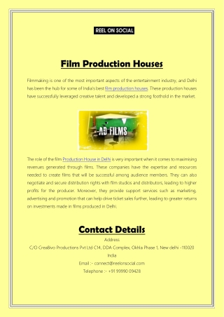 Film Production Houses