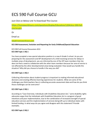 ECS 590 Full Course GCU