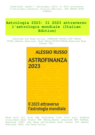 [Download] [epub]^^ Astrologia 2023 Il 2023 attraverso l'astrologia mondiale (Italian Edition) {PDF