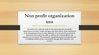 Non profit organization usa