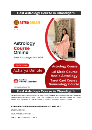 Best Astrology Course in Chandigarh  91-9873530830