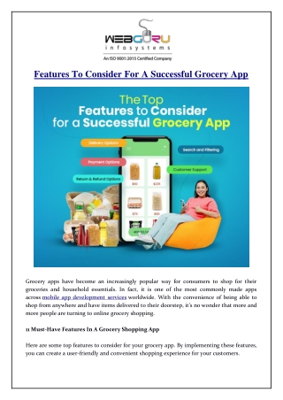 Features To Consider For A Successful Grocery App