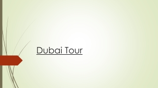 Explore a Vast Range of Options and Create the Ideal Dubai Tour