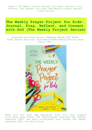 [Best!] The Weekly Prayer Project for Kids Journal  Pray  Reflect  and Connect with God (The Weekly