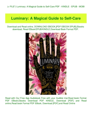 (P.D.F. FILE) Luminary A Magical Guide to Self-Care PDF - KINDLE - EPUB - MOBI