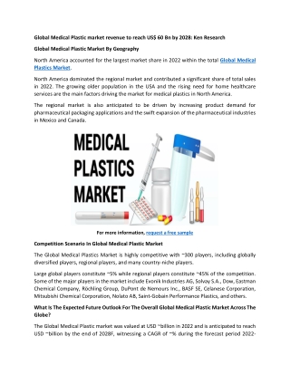 Global Medical Plastic market revenue to reach US 60 Bn by 2028: Ken Research