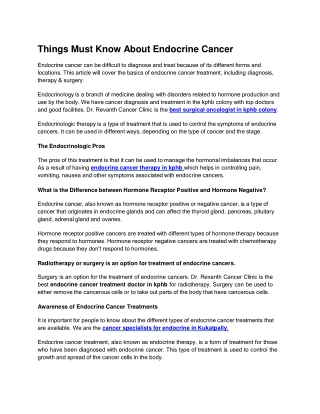 Endocrine Cancer