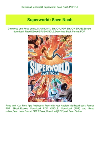 Download [ebook]$$ Superworld Save Noah PDF Full