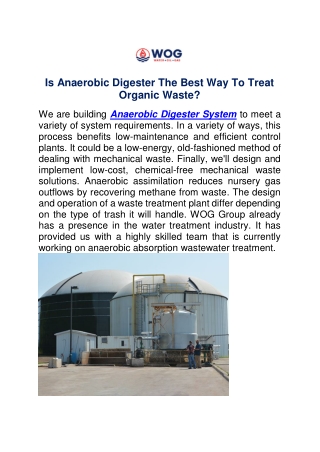 Is Anaerobic Digester The Best Way To Treat Organic Waste?