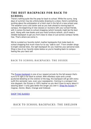 Best Leather Backpacks For Back To School