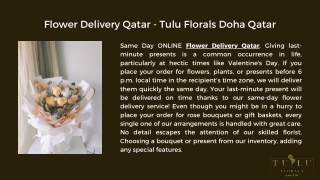 Flower Delivery Qatar - Tulu Florals Doha Qatar