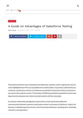 A Guide on Advantages of Salesforce Testing