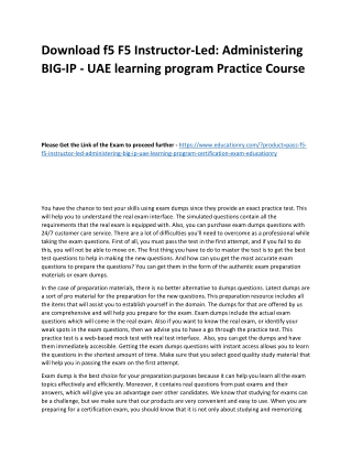 f5 F5 Instructor-Led: Administering BIG-IP - UAE learning program