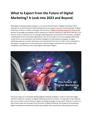 What to Expect From the Future of Digital Marketing a Look into 2023 and Beyond