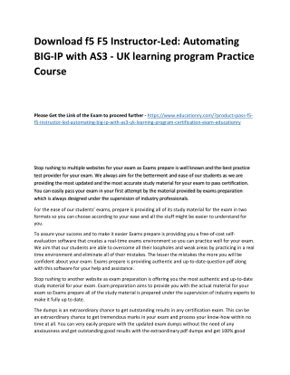 f5 F5 Instructor-Led: Automating BIG-IP with AS3 - UK learning program