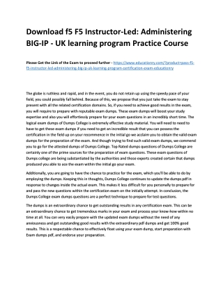 f5 F5 Instructor-Led: Administering BIG-IP - UK learning program