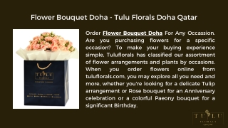 Flower Bouquet Doha - Tulu Florals Doha Qatar