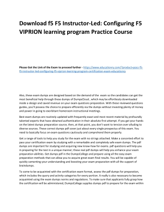 f5 F5 Instructor-Led: Configuring F5 VIPRION learning program