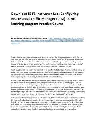 f5 F5 Instructor-Led: Configuring BIG-IP Local Traffic Manager (LTM) - UAE learn