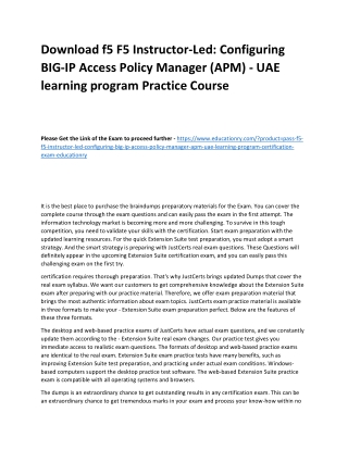 f5 F5 Instructor-Led: Configuring BIG-IP Access Policy Manager (APM) - UAE learn