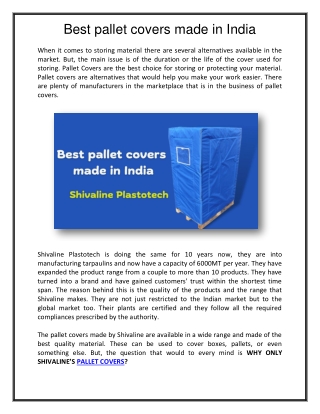 Best pallet covers made in India