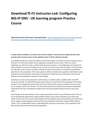 f5 F5 Instructor-Led: Configuring BIG-IP DNS - UK learning program