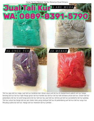 O88ᑫ·8౩ᑫl·57ᑫO (WA) Harga Tali Kur Meteran Harga Tali Kur Untuk Tas