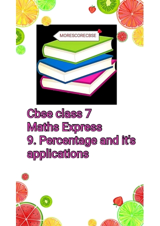 class 7 percentage and its application pdf download