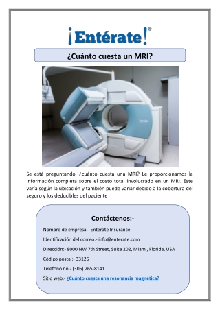 ¿Cuánto cuesta un MRI?