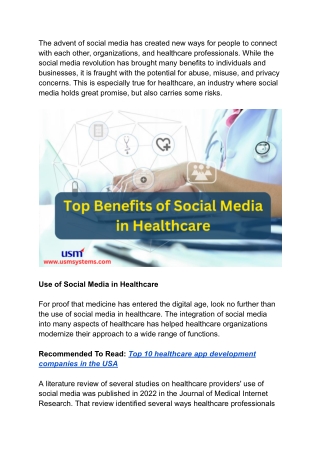 Top Benefits of Social Media in Healthcare