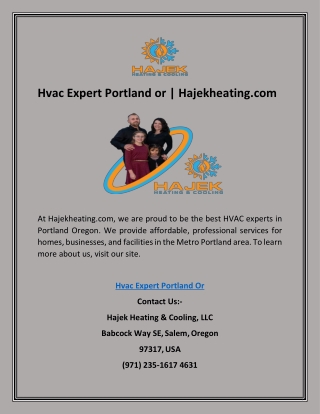 Hvac Expert Portland or | Hajekheating.com