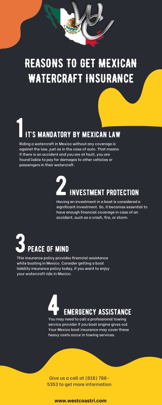 Reasons to Get Mexican Watercraft Insurance