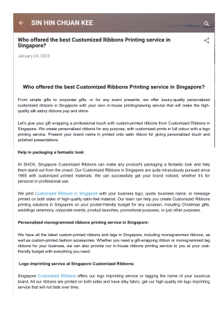 Who offered the best Customized Ribbons Printing service in Singapore?