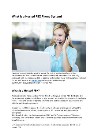 What Is a Hosted PBX Phone System?