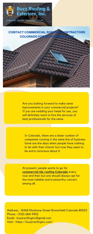 COMMERCIAL ROOFING CONTRACTORS COLORADO FOR BETTER RESULTS!!!