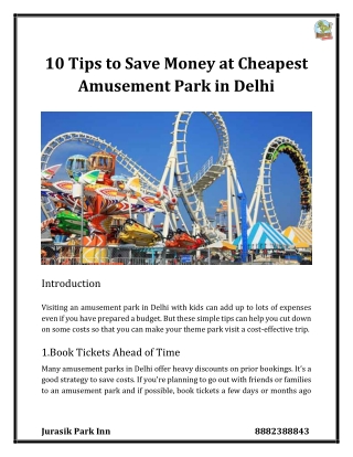 10 Tips To Save Money At Cheapest Amusement Park In Delhi