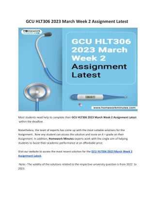 GCU HLT306 2023 March Week 2 Assignment Latest