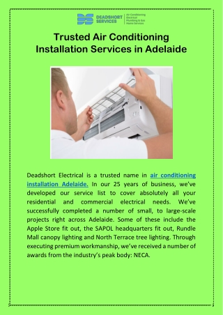 Trusted Air Conditioning Installation Services in Adelaide