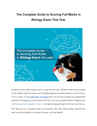 The Complete Guide to Scoring Full Marks in Biology Exam This Year