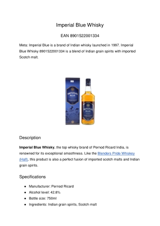 Imperial Blue Whisky